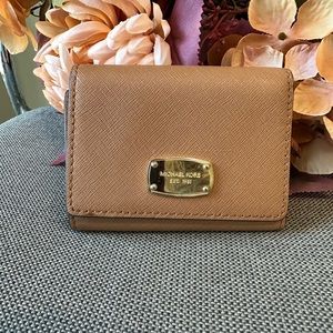 Michael Kors tri fold wallet tan
